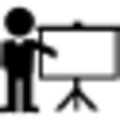 Instructor lecture with sceen projection tool