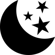 Moon and stars