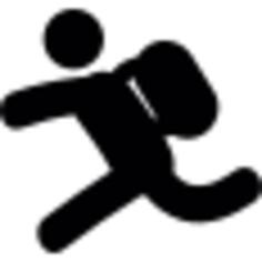 Backpacker running