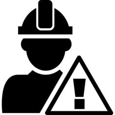 Attention signal and construction worker