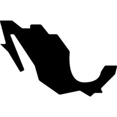 Mexican Republic map black shape