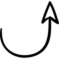 Semicircular up arrow