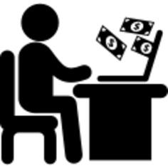 Businessman working online with a laptop