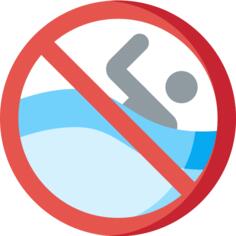 No swimming