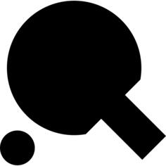 Table tennis racket and ball