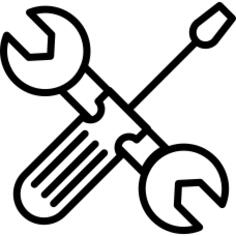 Wrench and screwdriver in cross