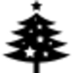 Christmas tree ornamented with stars