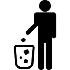 Throwing out papers silhouette