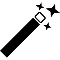 Magic wand with sparkles
