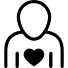 Human outline with heart