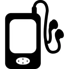 有耳机的音乐播放器