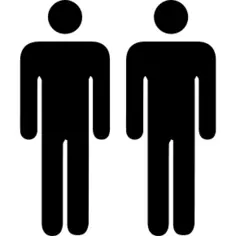 Two persons silhouettes