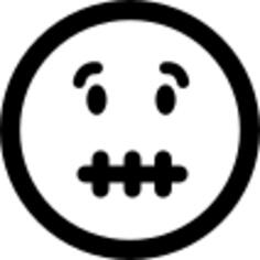 Mute emoticon square face