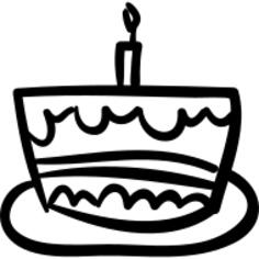 Birthday cake hand drawn celebration food