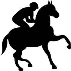 Horse turning with jockey