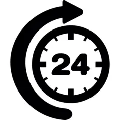 24 hour time with curve arrow