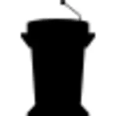 Podium silhouette with microphone for presentation