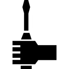 Hand holding a screwdriver tool