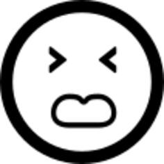 Disgusted emoticon square face