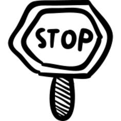 Stop hand drawn signal