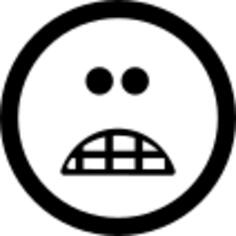 Scared emoticon square face