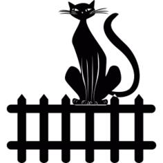 Black cat on fence