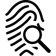 Fingerprint outline with magnifying glass