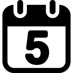 Spring wall calendar square shape number 5