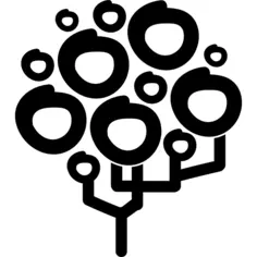 Tree of hand draw foliage circles