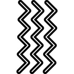 Zigzag lines in side view position