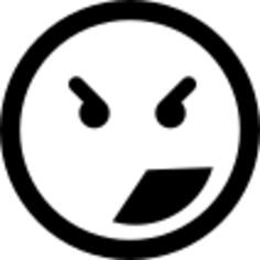 Square emoticon angry face