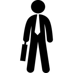 Male business person holding a suitcase