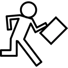 Running businessman with suitcase