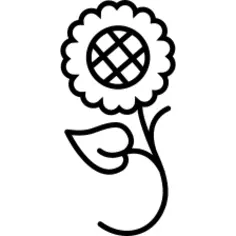 Sunflower variant with leaves and vines