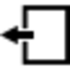 Transfer data interface symbol of left arrow on a paper sheet