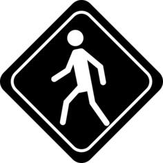 Walking walker traffic signal of rhomb shape