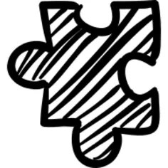 Puzzle piece shape handmade draw