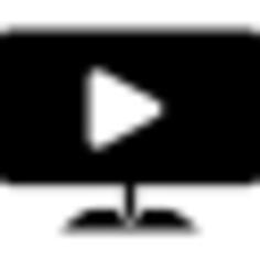 LCD monitor with play symbol on screen