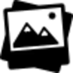 Photo interface symbol with mountains landscape