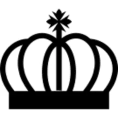 Royal crown curved lines with cross symbol