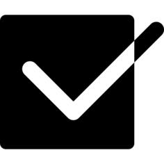 Check mark inside a black box