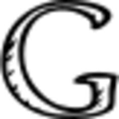 Google G sketched social letter outline symbol