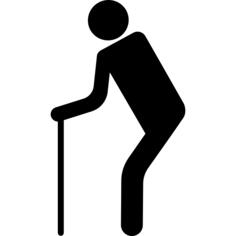 Old man with walking stick