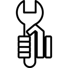 Wrench tool in a hand