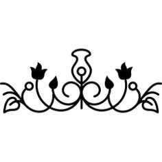 Flower bell outline design variant with vines and leaves