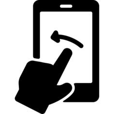 Phone with Touch Screen and Left Arrow