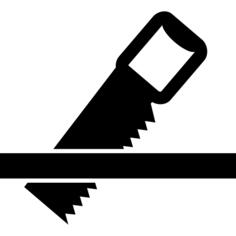 Garage saw tool sawing a table