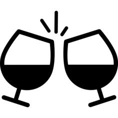Brindis of a couple of wine glasses