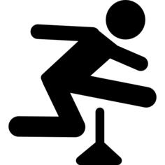 Athlete jumping silhouette