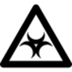 Biohazard sign inside a triangle outline